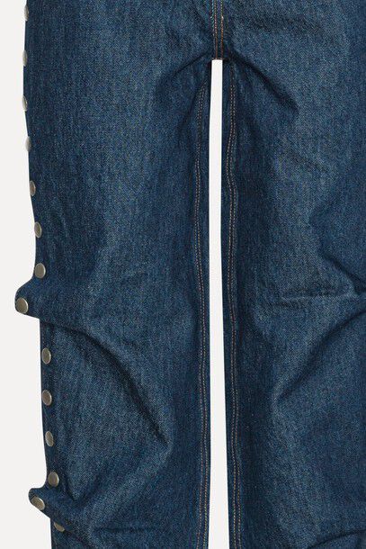 BUTTONED WIDE LEG JEANS