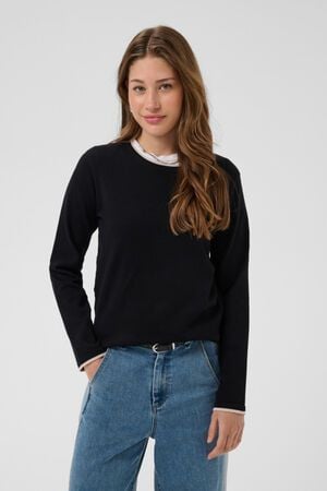 MilaSZ LS Contrast Pullover