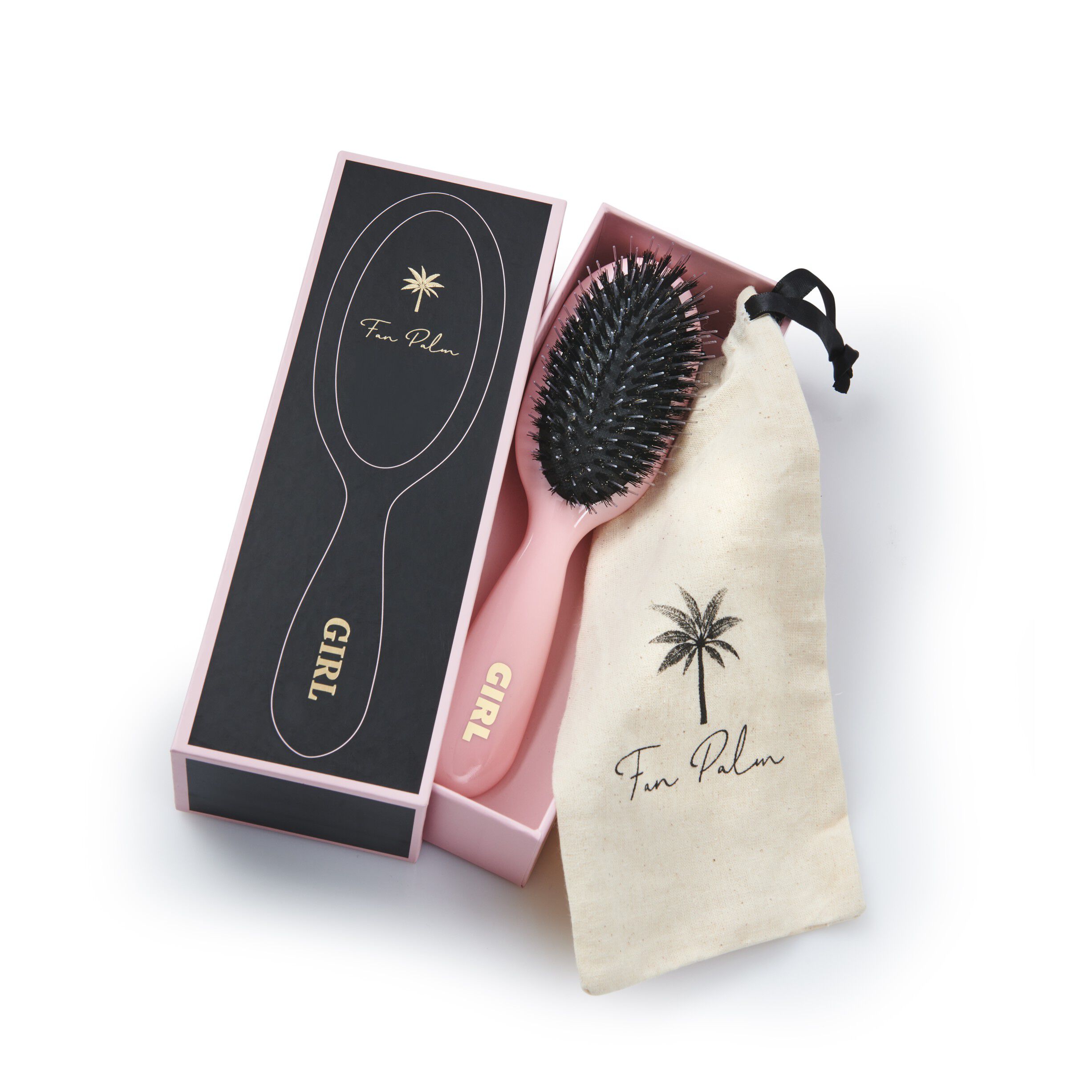 Boar- & Nylon Brush rose ""girl"" small