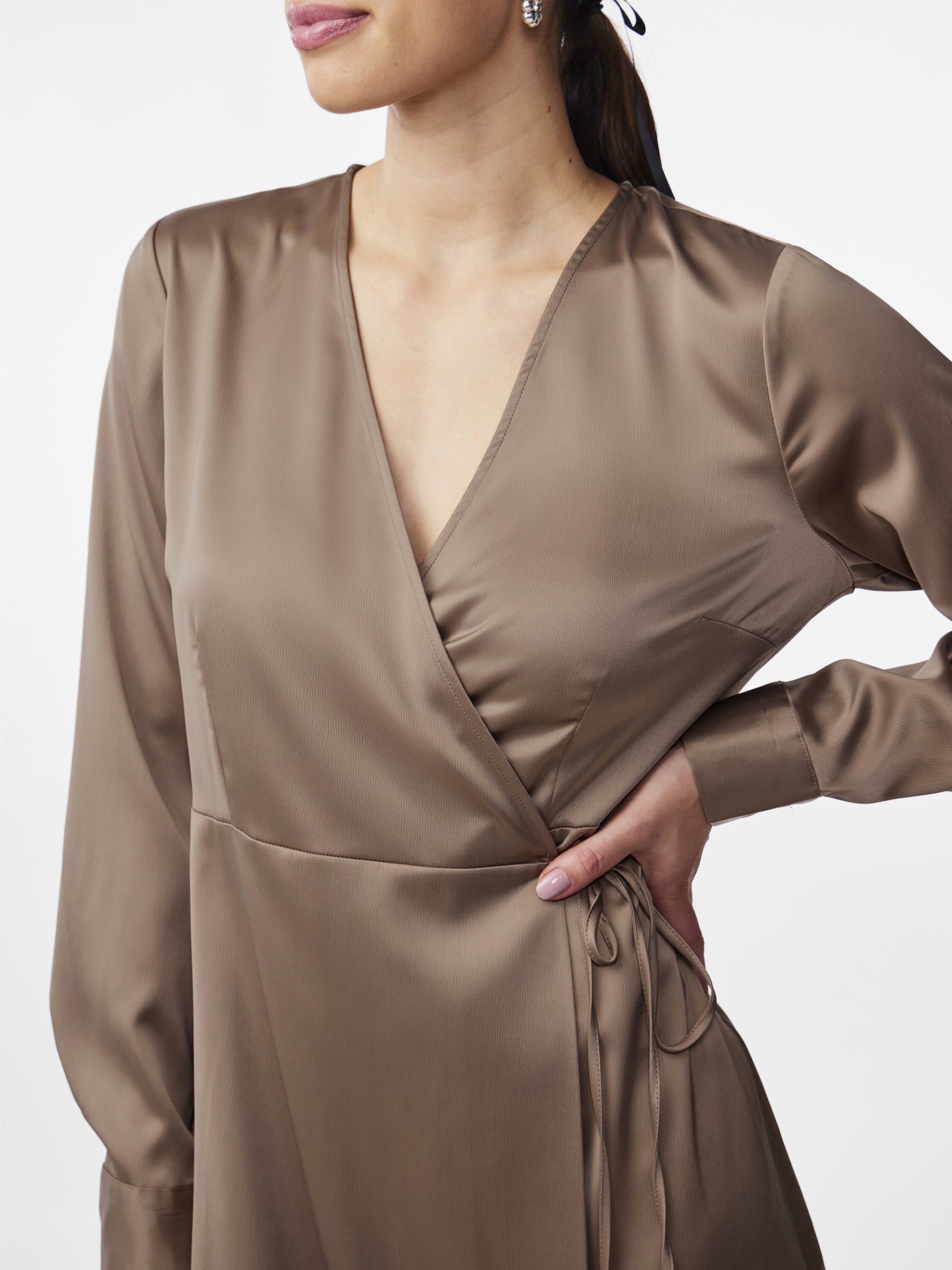 YASPELLA LS WRAP MIDI DRESS S. NOOS