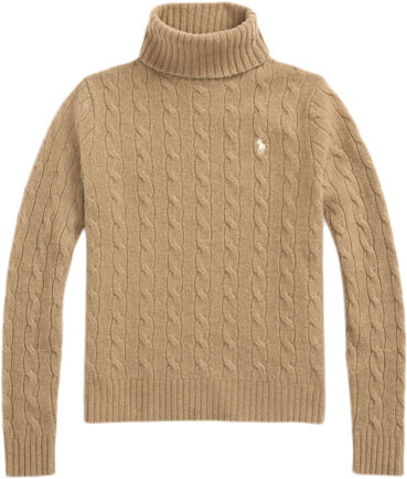 Wool-Cashmere Cable Turtleneck Sweater