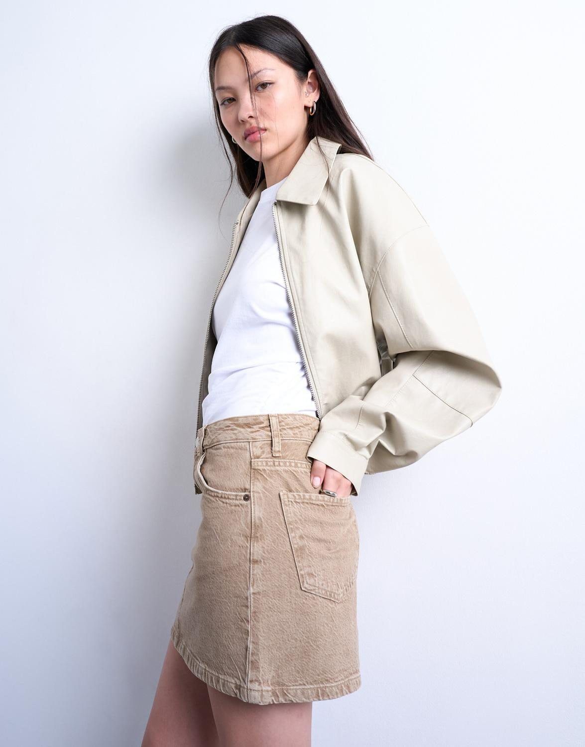 Tssinna Mini Pelmet Denim Skirt