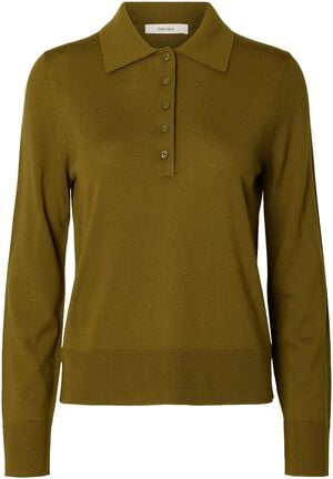 SLWTHEA LS KNIT MERINO COLLAR NECK