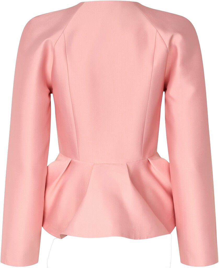 2562 Crepon, Peplum V Neck Jacket