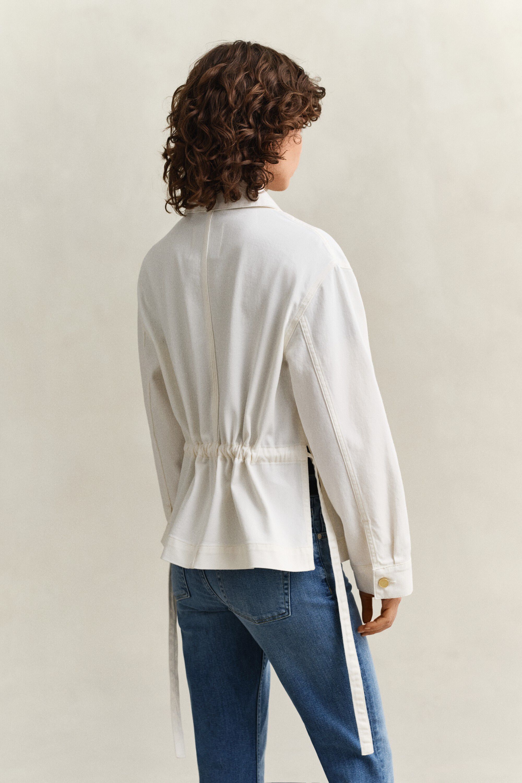 DENIM JACKET WITH TIE DETAIL