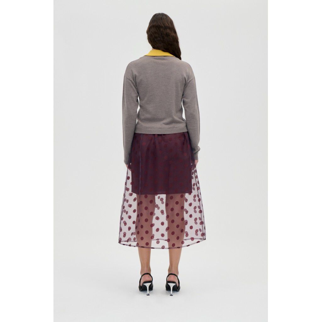 2069 Organza, Elasticated Waistband Midi Skirt