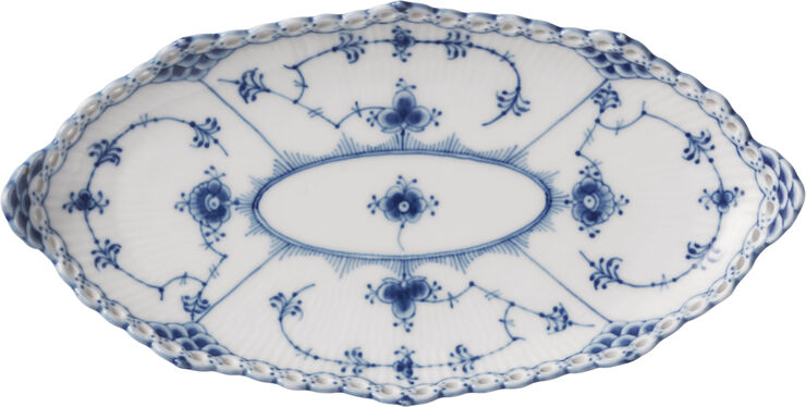 Musselmalet Helblonde oval tallerken 24,5 cm