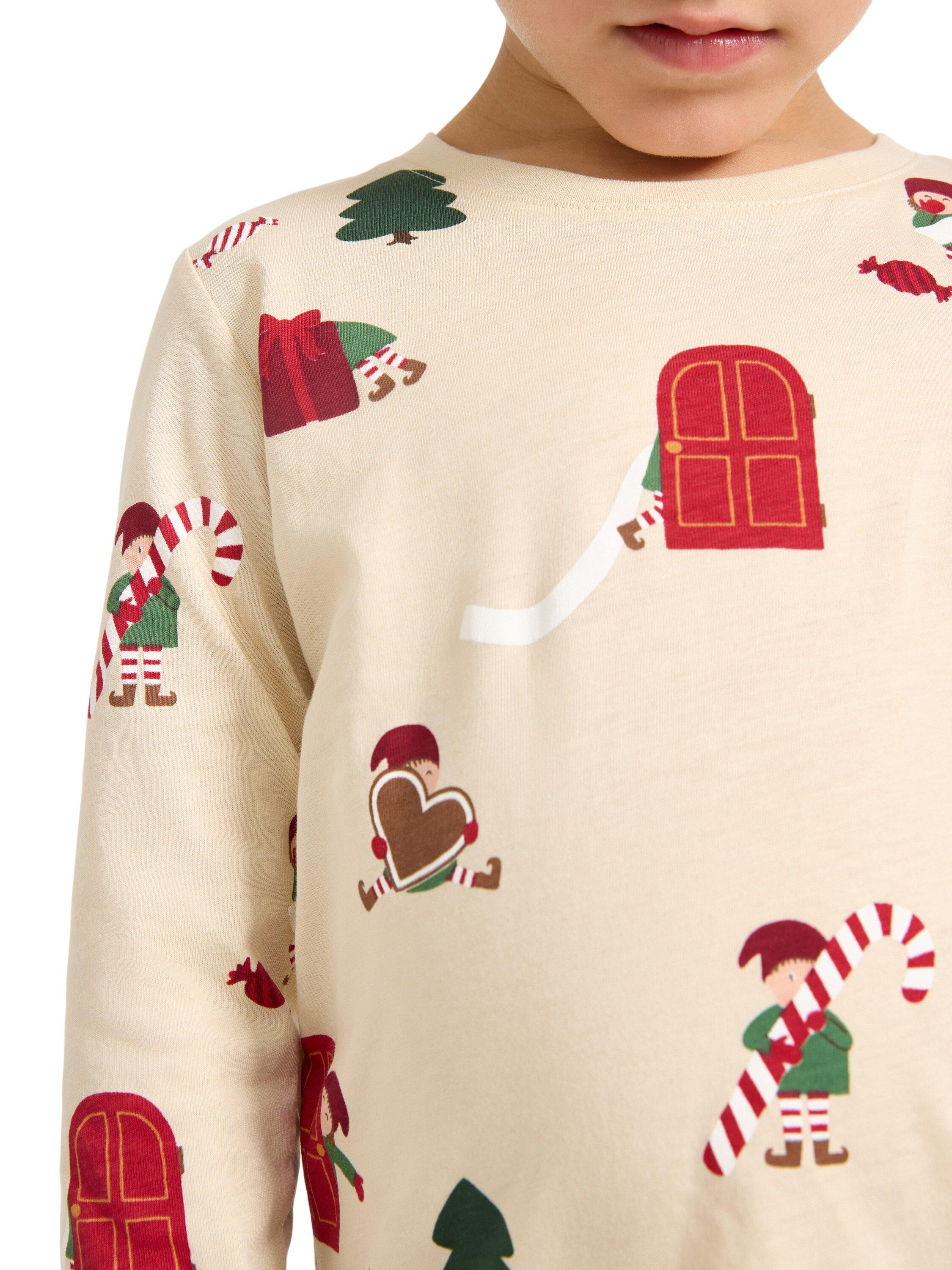 Lang&aelig;rmet top i bl&oslash;d bomuldsjersey