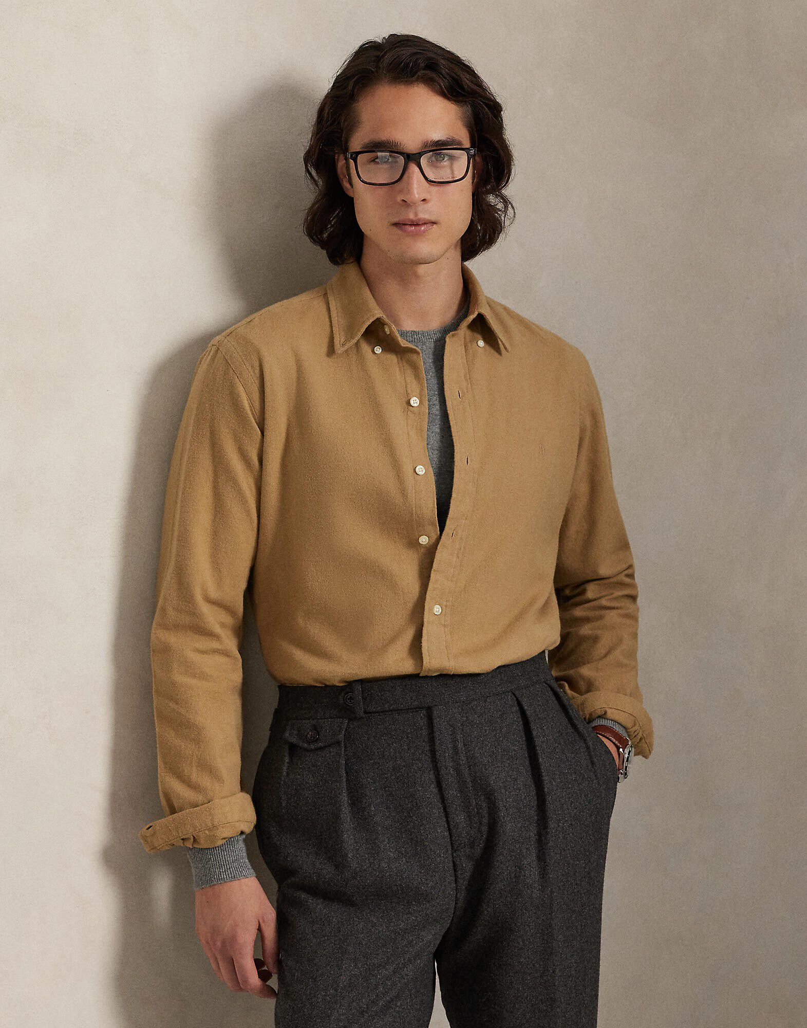 Custom Fit Brushed Flannel Shirt