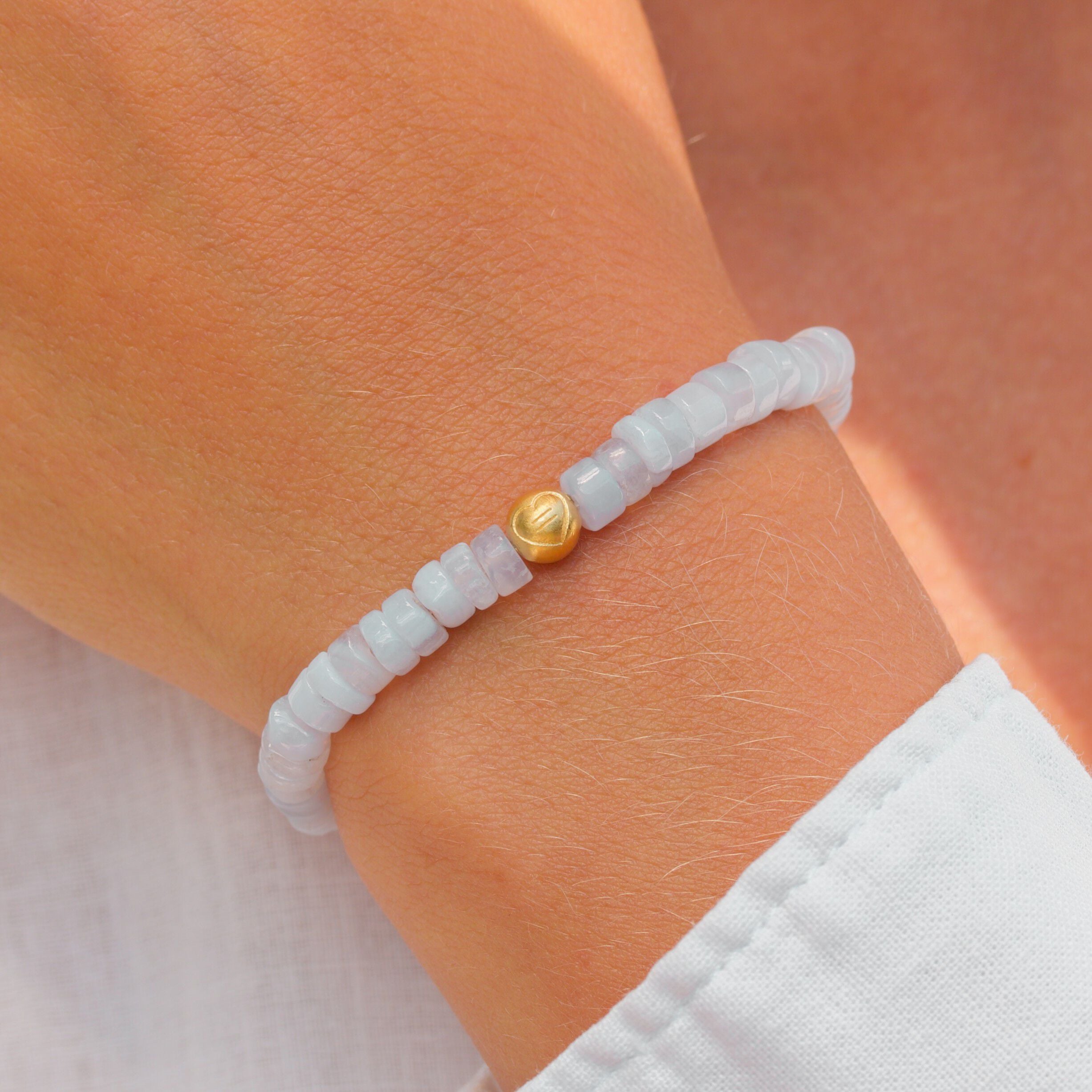 Blue Agath Equality Disc Bracelet