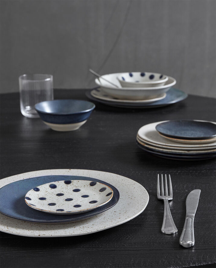 GRAINY plate, S, dark blue