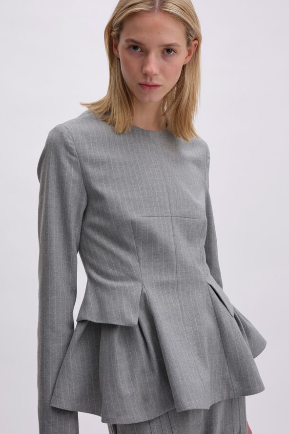PEPLUM TOP WITH LONG SLEEVES