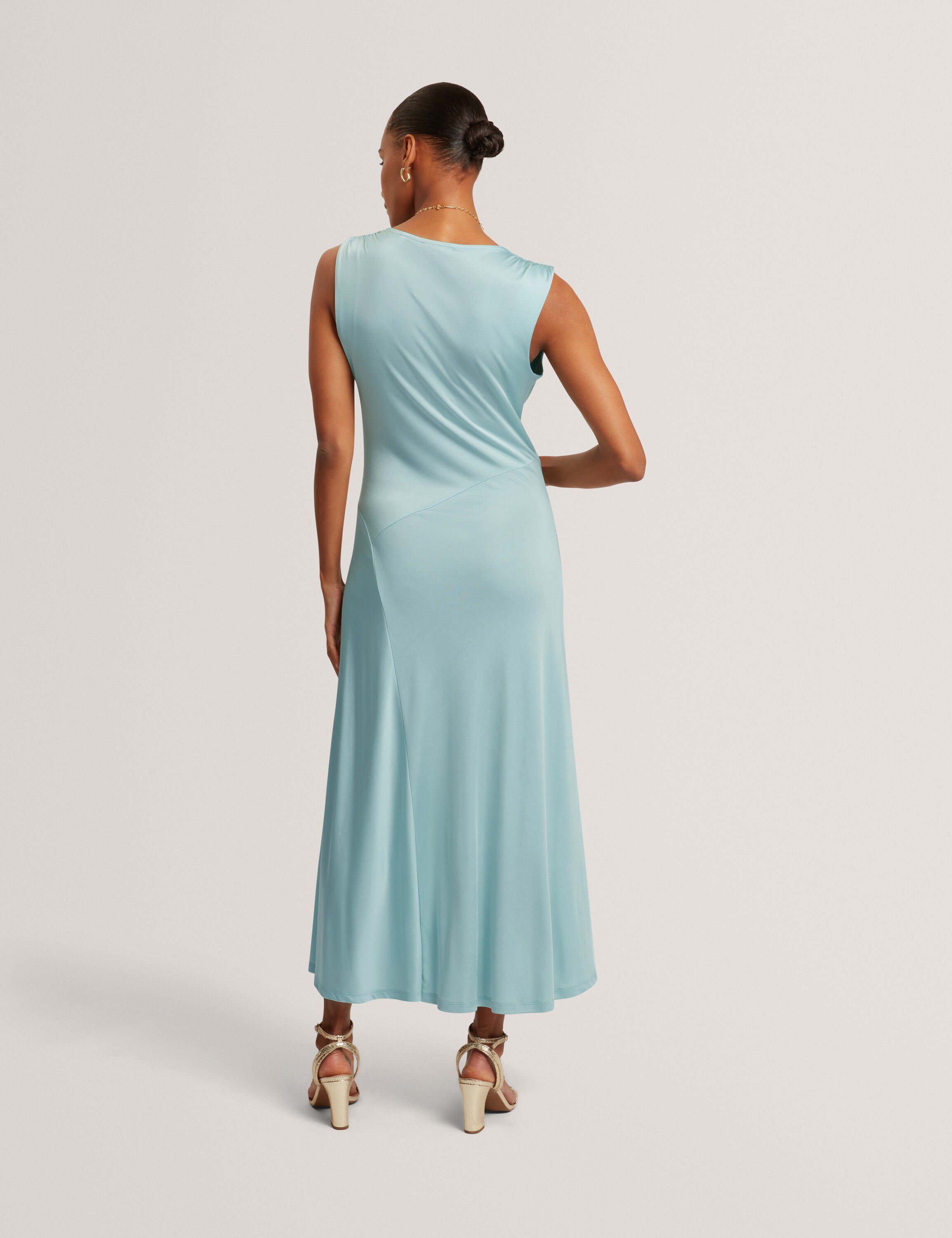 ASORELA Cowl Neck Maxi Jersey Dress