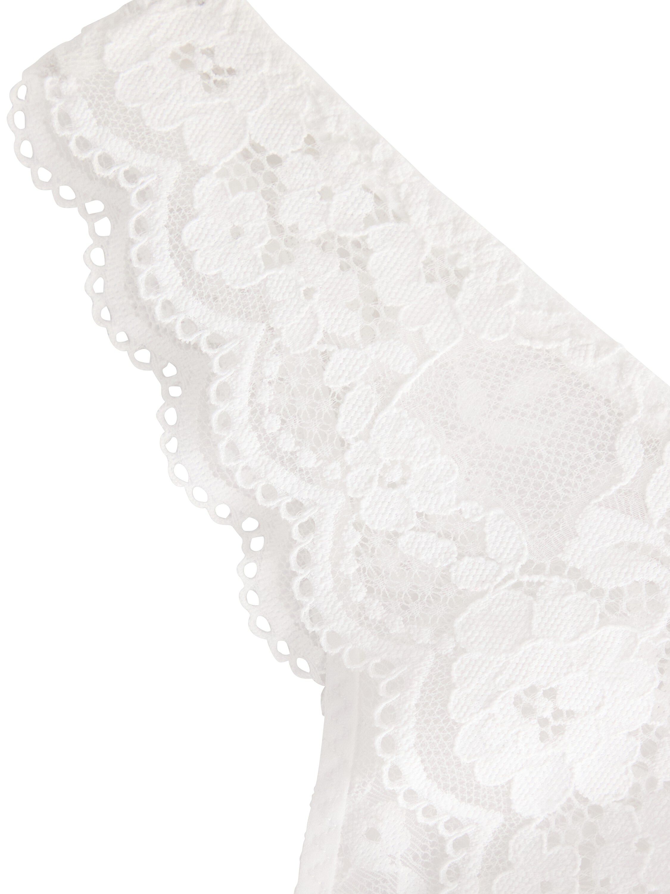 Lace thong with a regular waist.