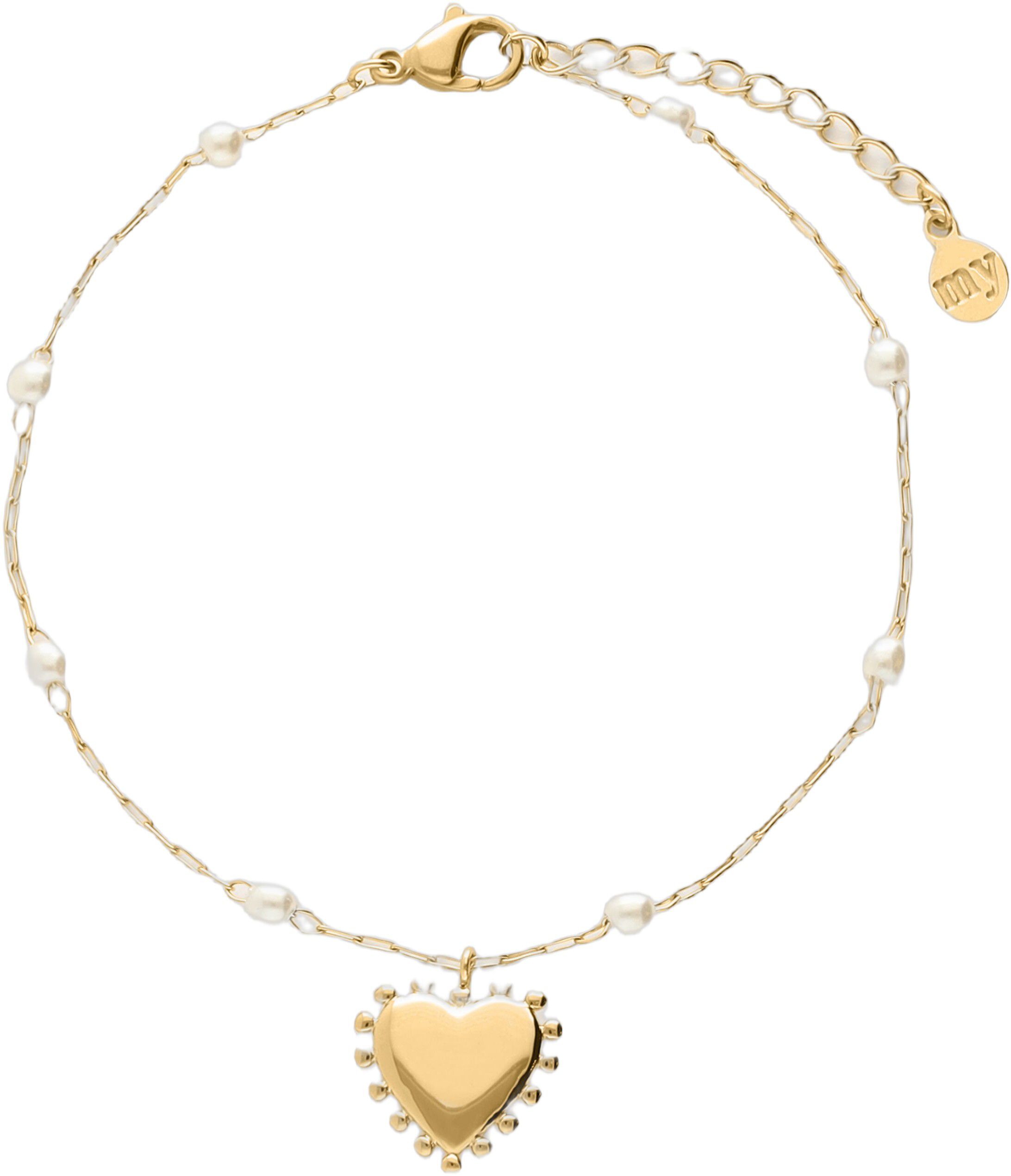 Bracelet mini pearl & heart
