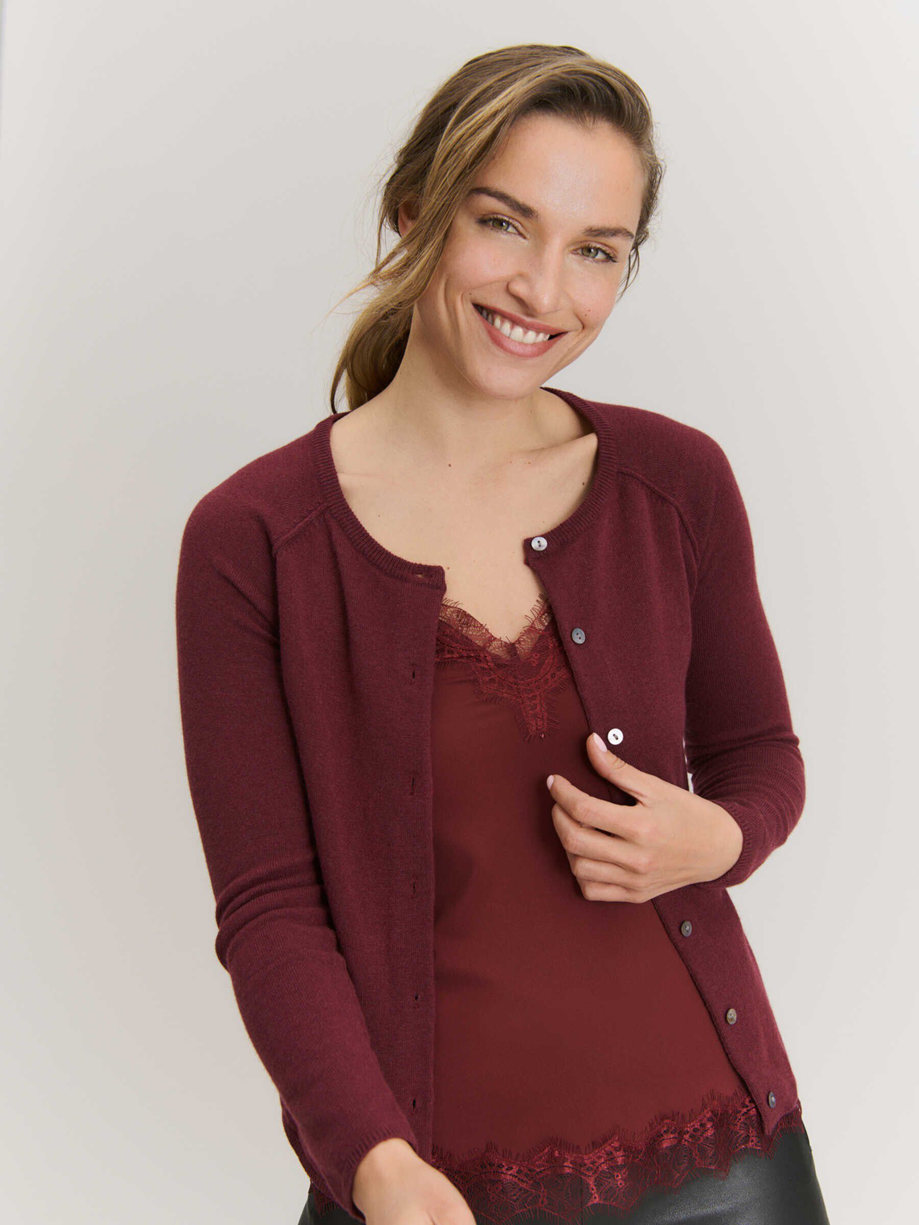 RWLaica Cashmere LS O-neck Raglan Cardigan