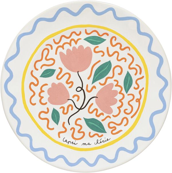 Tallerken flat Bliss 27 cm Rosa/Gul Keramikk