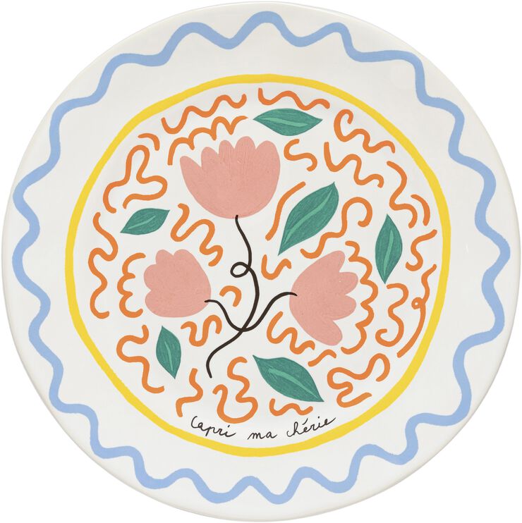 Tallerken flat Bliss 27 cm Rosa/Gul Keramikk