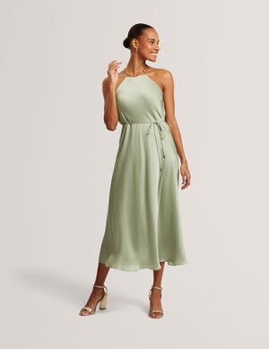 KAHRLI Halter Neck Midi Dress