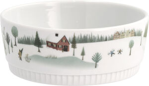 "SkÃ¥l rak kant Vinter 14 cm 0,5L Vit Ugnsfast porslin"