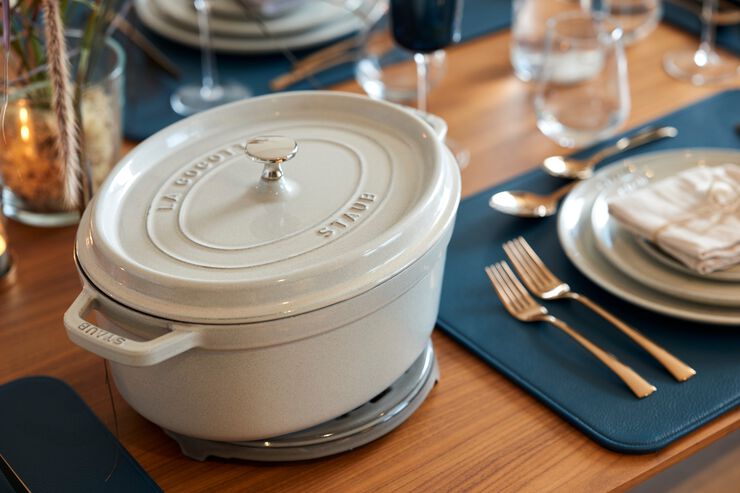 La Cocotte Cocotte 37 cm / 8 l, Oval, White Truffle, Støbeje