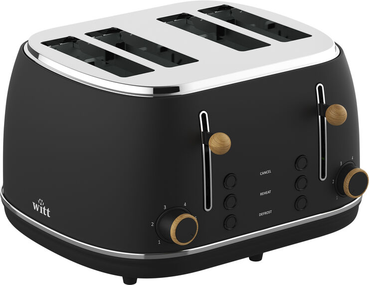 WITT PREMIUM 4-SLICE TOASTER WOOD BLACK
