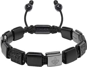 Matte Onyx Fleur Flatbead Bracelet