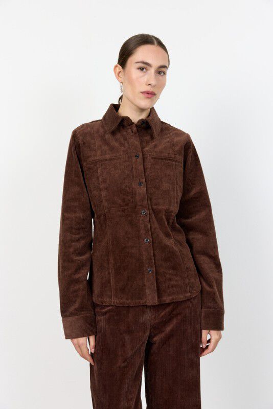 LR-ORLANDO 1 Skjorte M&oslash;rk brun