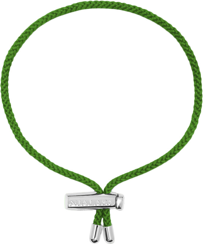 Men's Green String Bracelet with Adjustable Stainless Steel Lock