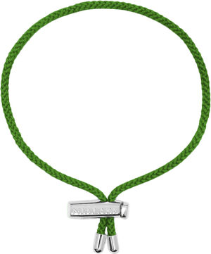 Men's Green String Bracelet with Adjustable Stainless Steel Lock