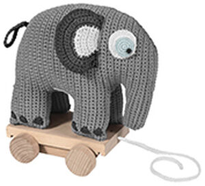 Hæklet trækdyr, elefanten Fanto, classic grey