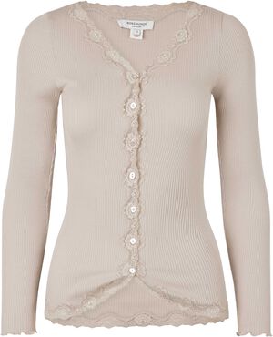 RWBabette Silk LS V-neck Lace Cardigan
