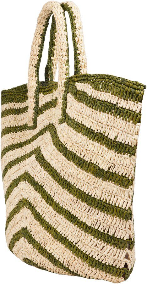 CAVONE - STRIPED RAFFIA TOTE