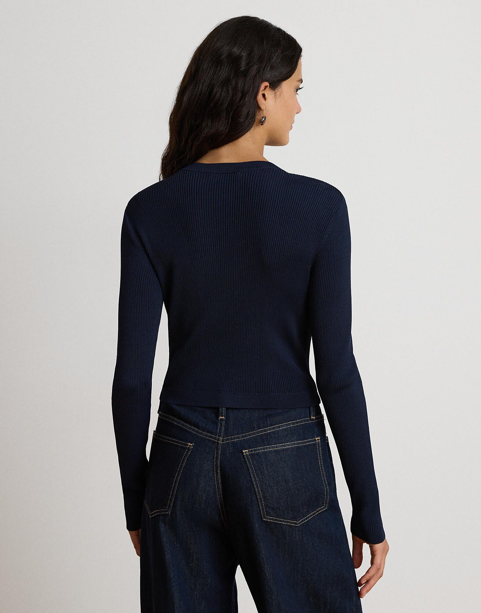 MATTE RAYON/NYLON-SWEATER-CARDIGAN