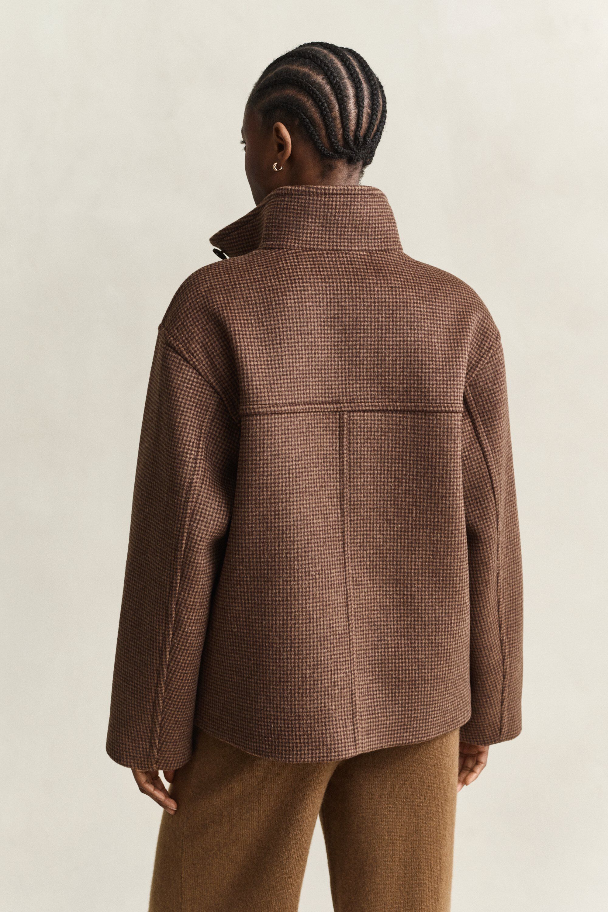 CHECKED WOOL BLEND JACKET