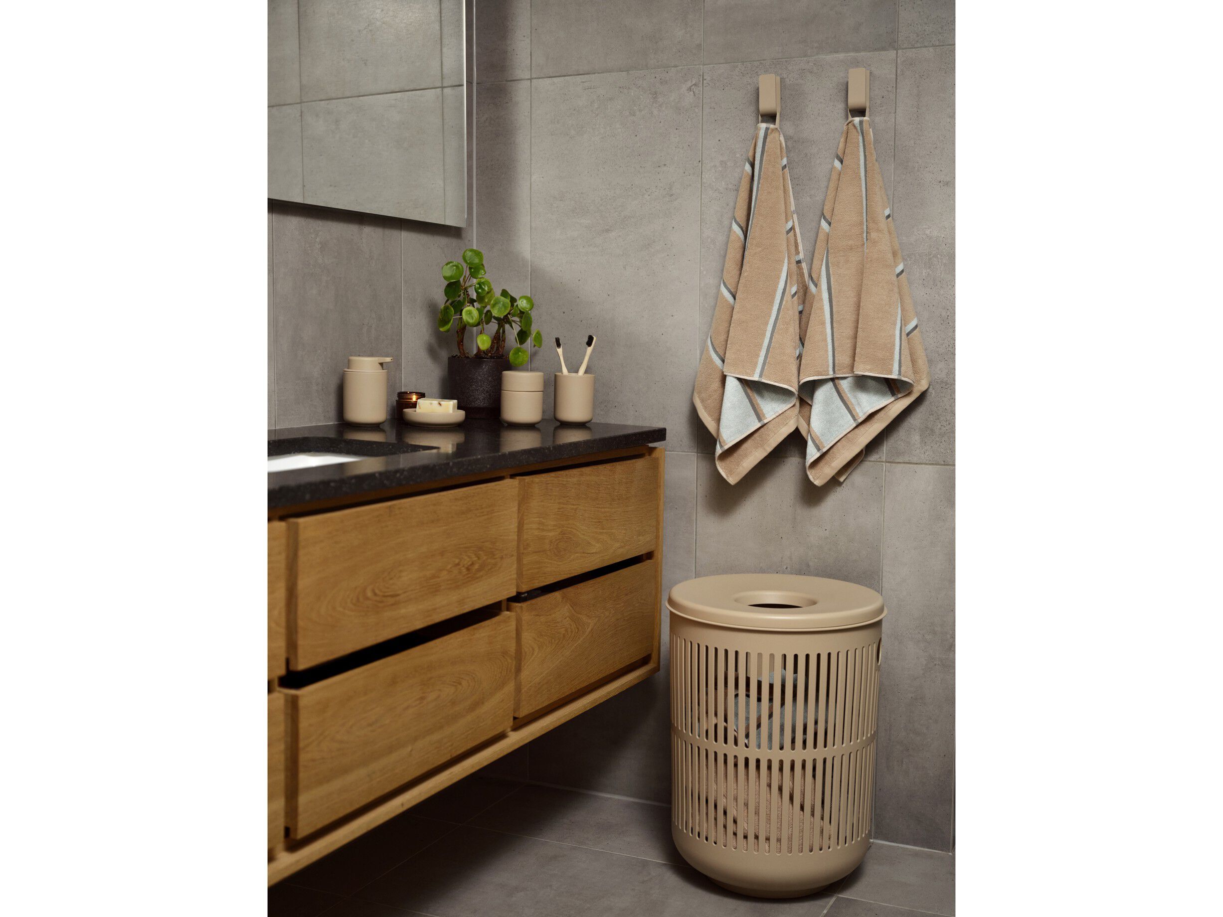 H&aring;ndkle Sauna 50x100 White/Soft Grey/Eucalyptus