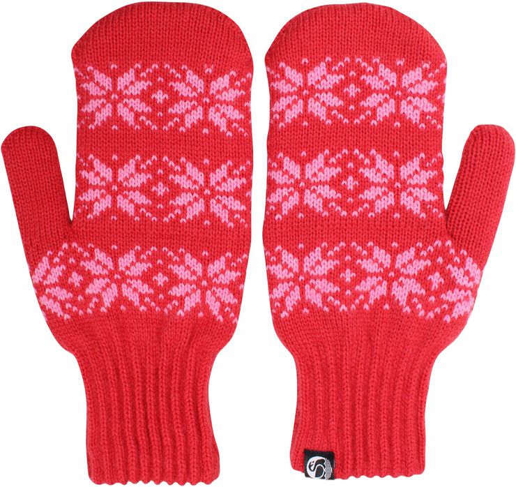 Danicebird Wool Mittens Bright Red STAR
