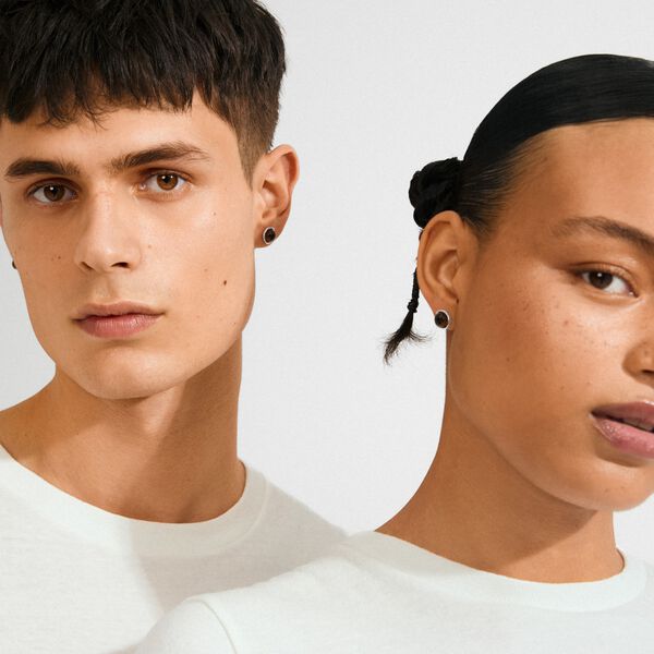 SENSE øreringe sølvbelagt/agat