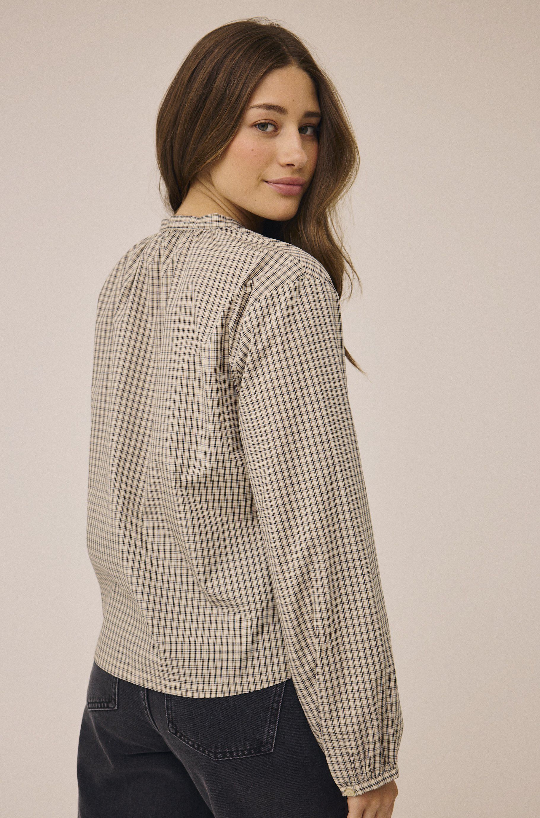 Ellen 3 Check Cotton Shirt - 100% Cotton GOTS