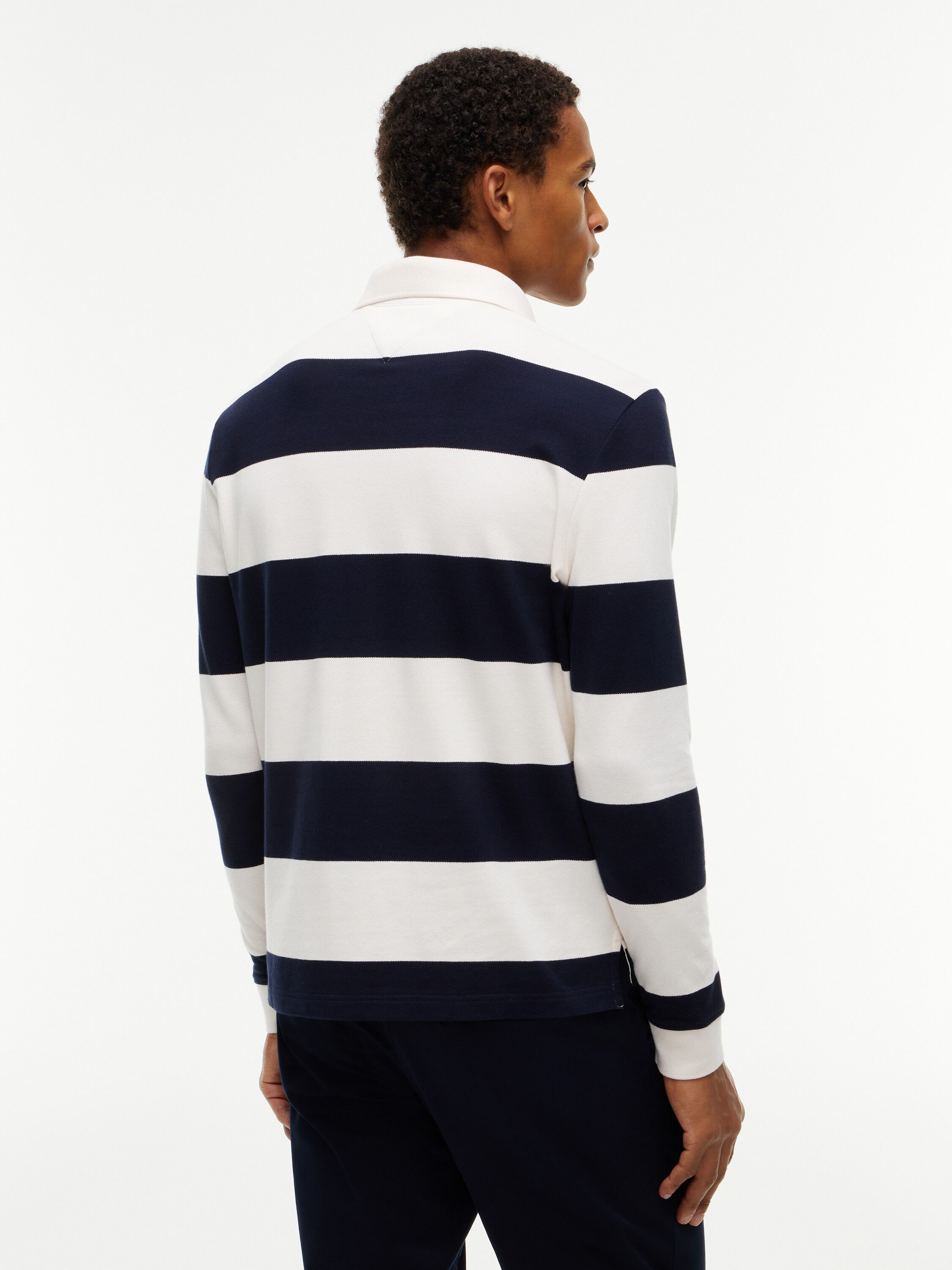 Rugby Stripe Long Sleeve Polo Shirt