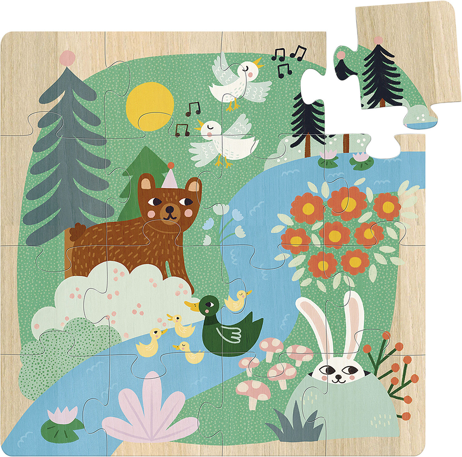 Vilac - Puslespil 3x16 brk - Dyr af Michelle Carlslund