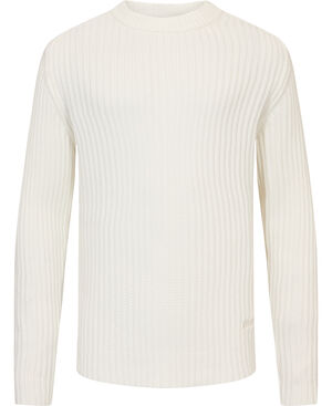 Relaxed-fit sweater in ribbed cotton