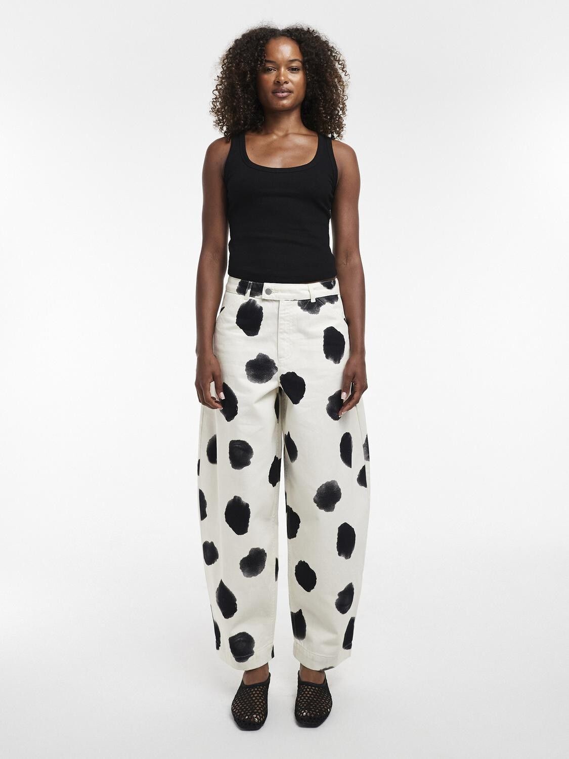 Tsyara Hr Dot Barrel Trousers Wvn