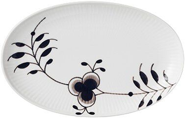 Black Fluted Mega Oval Asiette 23,5cm