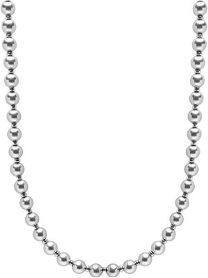 8mm Metallic Pearl Necklace with Silver