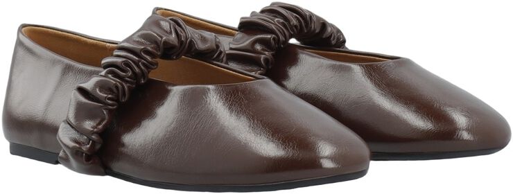 BIALUNA Scrunchie Ballet Flat Faux Leather