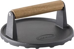 Grillpresse 17,7 x 7,5 cm Støpejern/valnøtt-tre