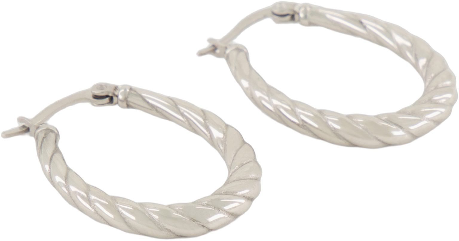 Oval twisted pattern earrings