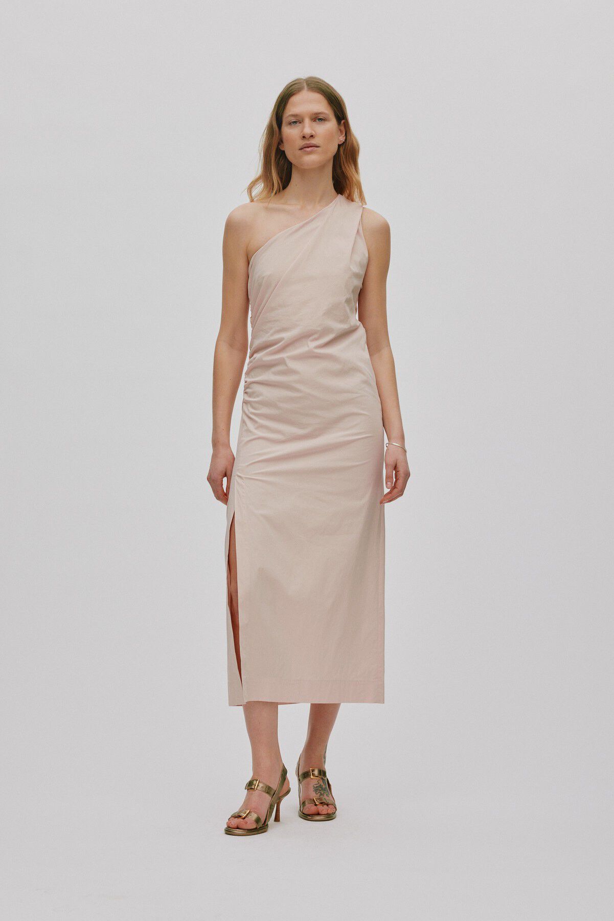 Papery one shoulder long dress - Ar