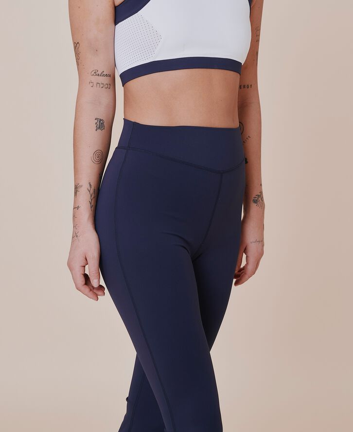 Sicilian high-waist flared leggings - Ocean